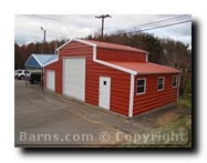 red barn with garage