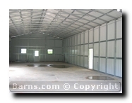 view inside steel garage
